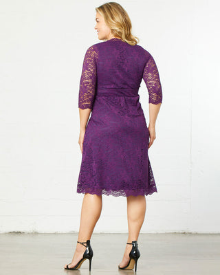 Scalloped Boudoir Lace Dress  in Plum Passion