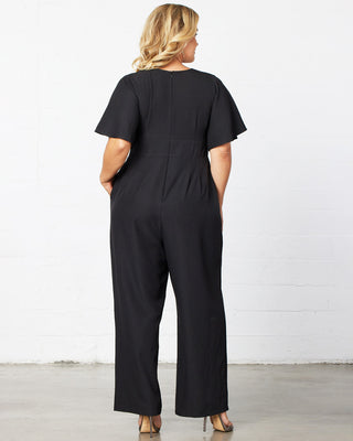 Charisma Crepe Jumpsuit in Black Noir