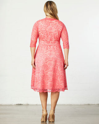 Mademoiselle Lace Cocktail Dress  in Coral