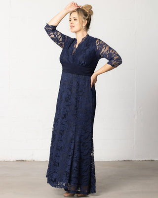 Screen Siren Lace Evening Gown  in Nocturnal Navy
