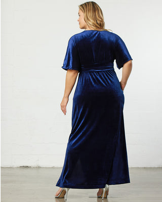 Verona Velvet Evening Gown in Navy