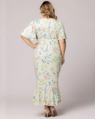 Alexandra Faux Wrap Gown - Sale! in Lush Lily Print