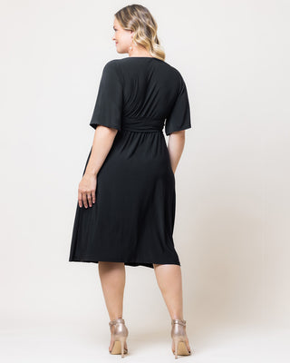 Gia Midi Dress in Black Noir