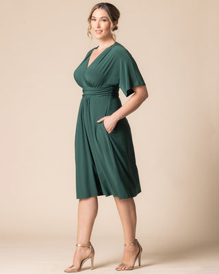 Gia Midi Dress in Hunter Green