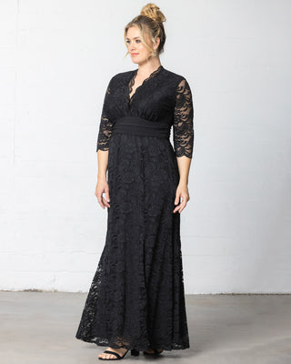 Screen Siren Lace Evening Gown  in Black