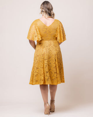 Camille Lace Cocktail Dress in Goldenrod
