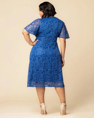 Starry Sequined Lace Cocktail Dress in Sapphire