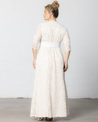 Amour Lace Wedding Gown in Ivory Lace/Nude Lining