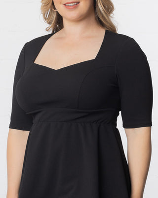 Posh Peplum Top in Black Noir