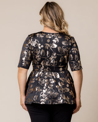 Cherished Sweetheart Peplum Top in Gilden Noir