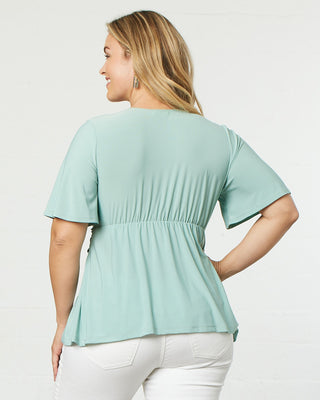 Abby Twist Front Top in Sage