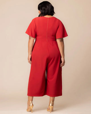 Evelyn Cropped Wide Leg Jumpsuit in Paprika