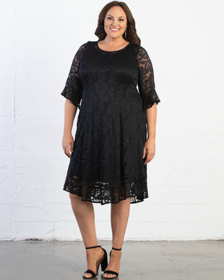 Livi Lace Dress  in Onyx