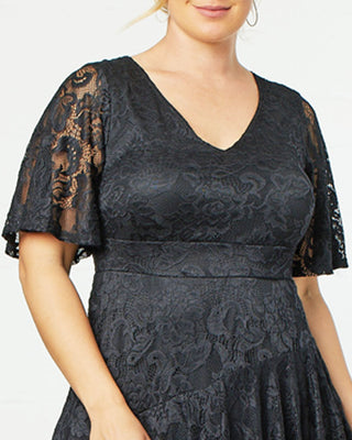 Lace Affair Cocktail Dress  in Onyx