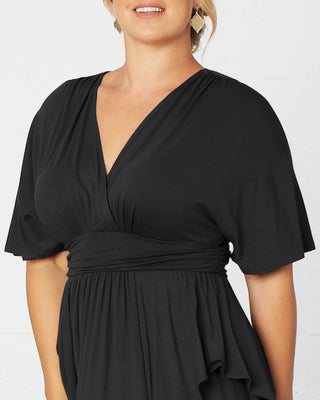 Indie Flair Maxi Dress in Black Noir