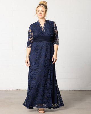 Screen Siren Lace Evening Gown  in Nocturnal Navy