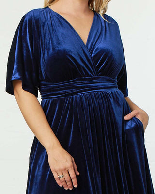 Verona Velvet Evening Gown in Navy