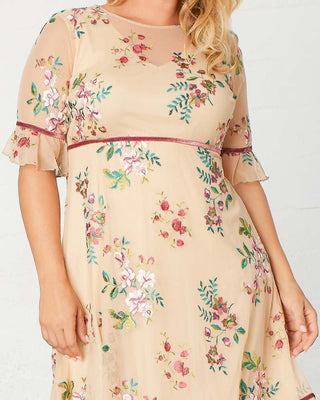 Wildflower Embroidered Dress in Pink/Blush