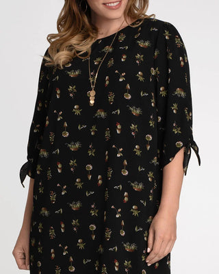 Manhattan A-Line Shift Dress in Potted Plant Print