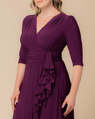 Veronica Ruffled Evening Gown in Plum Passion