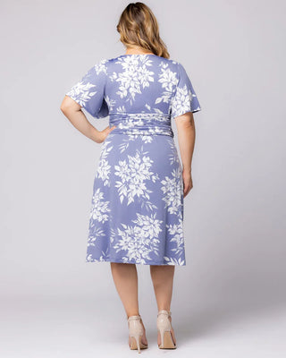 Jemma Ruched Tie Dress - Sale! in Misty Lavender Florals