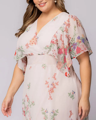 Breezy Border Print Cocktail Dress in Cottage Garden Border