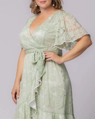 Palermo Lace Faux Wrap Cocktail Dress  -Sale! in Sage