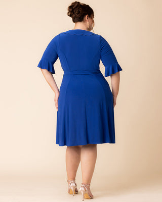 Barcelona Midi Wrap Dress in Cobalt Blue