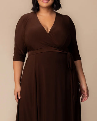 Essential Wrap Dress in Chocolate