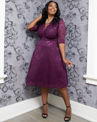 Mademoiselle Lace Cocktail Dress in Berry Bliss