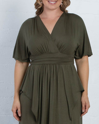 Indie Flair Maxi Dress in Olive