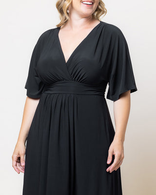 Gia Midi Dress in Black Noir