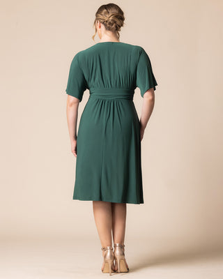 Gia Midi Dress in Hunter Green