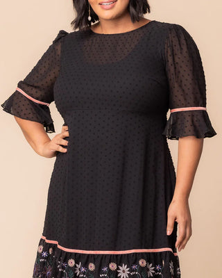 Mesmerizing Embroidered Cocktail Midi Dress in Wildflower