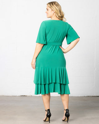 Miranda Wrap Dress  in Emerald Green