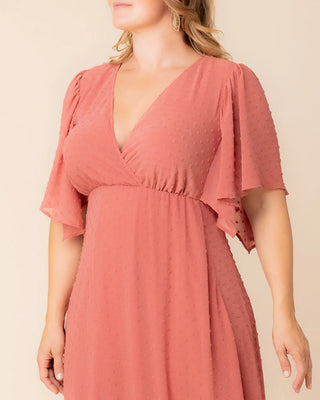 Carmella Chiffon Evening Gown in Peachy Keen