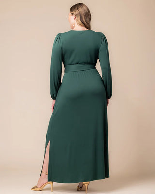 Kelsey Long Sleeve Maxi Dress in Hunter Green