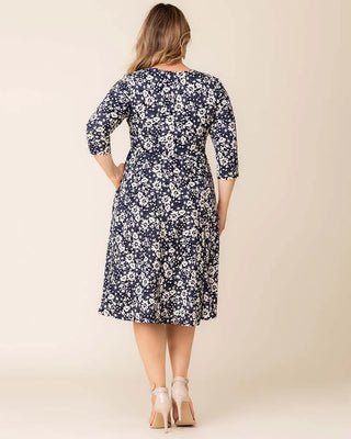 Royal Sweetheart Cocktail Dress in Aegean Blue Florals