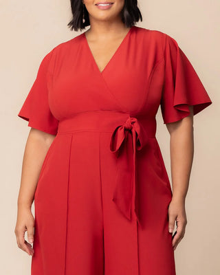 Evelyn Cropped Wide Leg Jumpsuit in Paprika