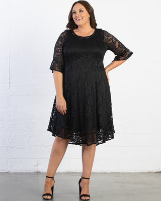 Livi Lace Dress  in Onyx