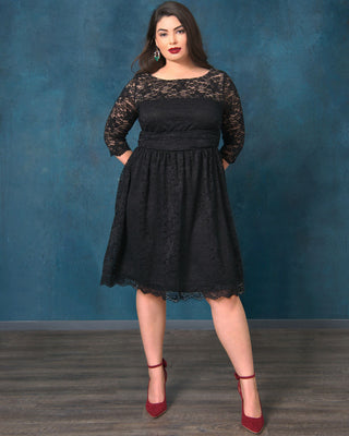Luna Lace Dress  in Black