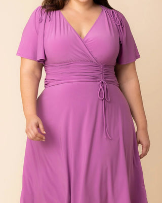 Jemma Ruched Tie Dress - Sale! in Lilac