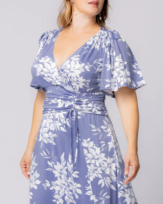 Jemma Ruched Tie Dress - Sale! in Misty Lavender Florals