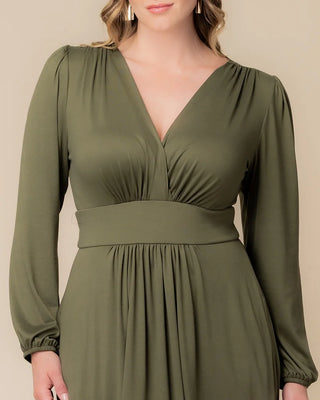 Diana Long Sleeve Midi Dress in Olive