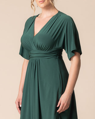 Gia Midi Dress in Hunter Green