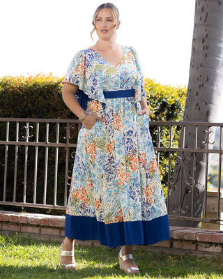 Mediterranean Breeze Boho Maxi Dress in Santorini