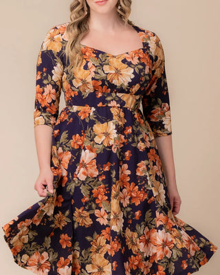 Royal Sweetheart Cocktail Dress in Autumn Garden
