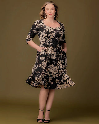 Royal Sweetheart Cocktail Dress in Vintage Ivory Florals