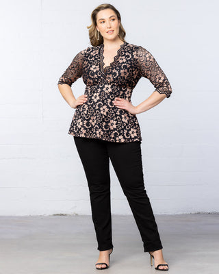 Limited Edition Luxe Lace Top in Rose Gold Lace