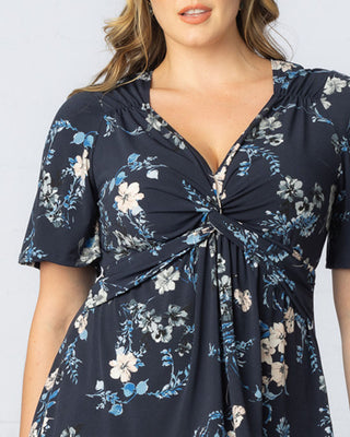 Abby Twist Front Top in French Blue Garden